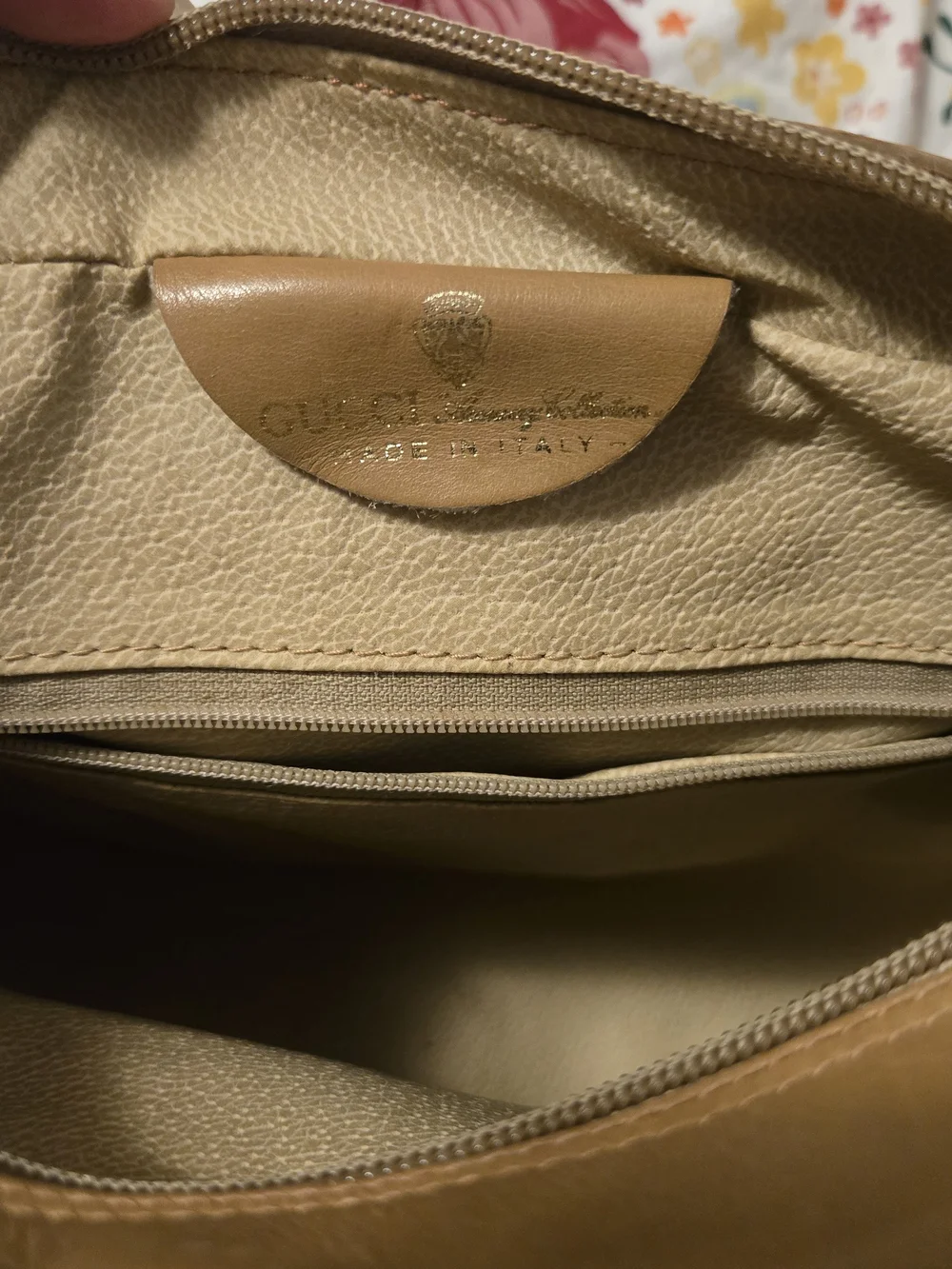 Gucci Beige Canvas & Leather Messenger Bag with Signature Web Stripe